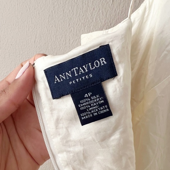 Beaded embroidered silk floral mini dress in ivory/cream - Picture 11 of 11